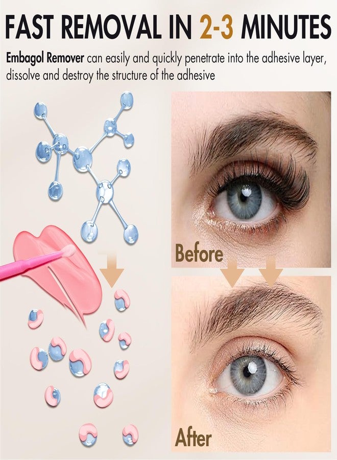 Embagol Lash Remover for Lash Extensions 10g No Burn Cream Remover With Micro Cotton Swabs and Eye Pad Sticker Professional Eyelash Extensions Lash Tech Salon Supplies - Image 2